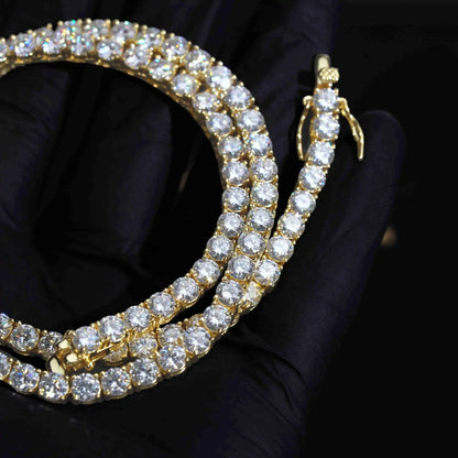 5MM 925S & VVS Moissanite Tennis Chain 18K Gold