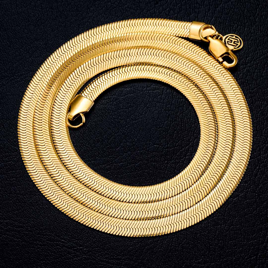 6mm Herringbone Chain in Gold