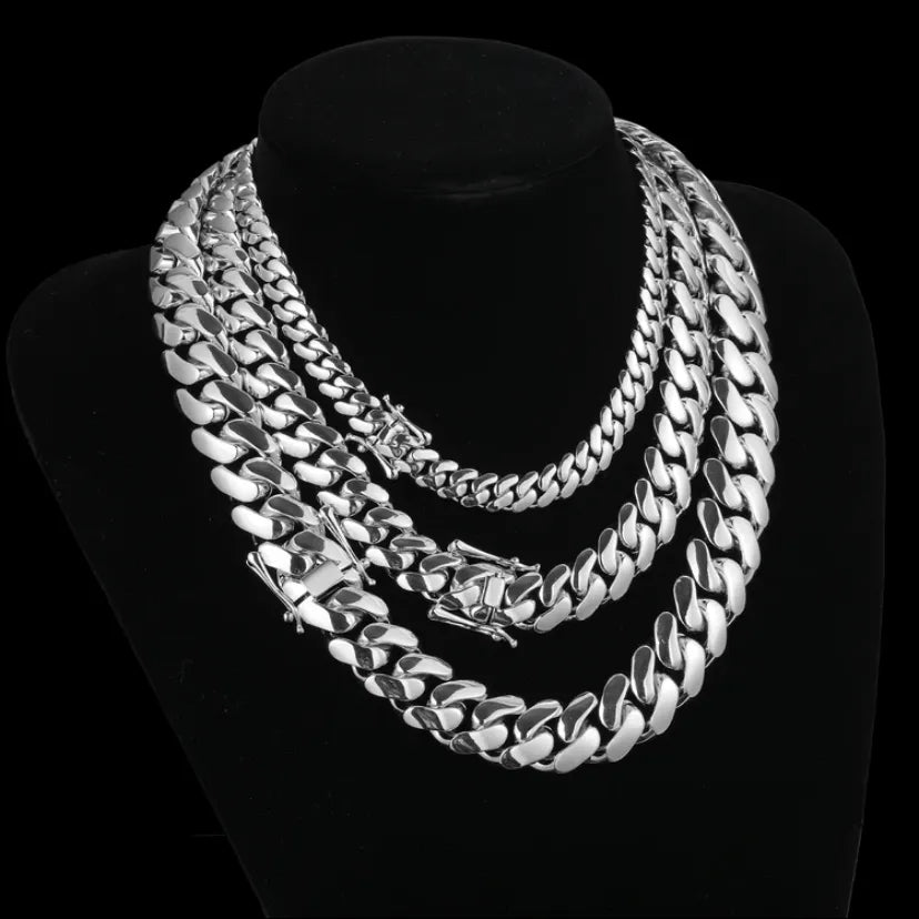 Solid Men's Cuban Necklace 18K Gold - 10MM/14MM/18MM/20MM