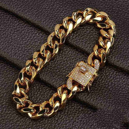 Iced Lock Cuban Link Bracelet
