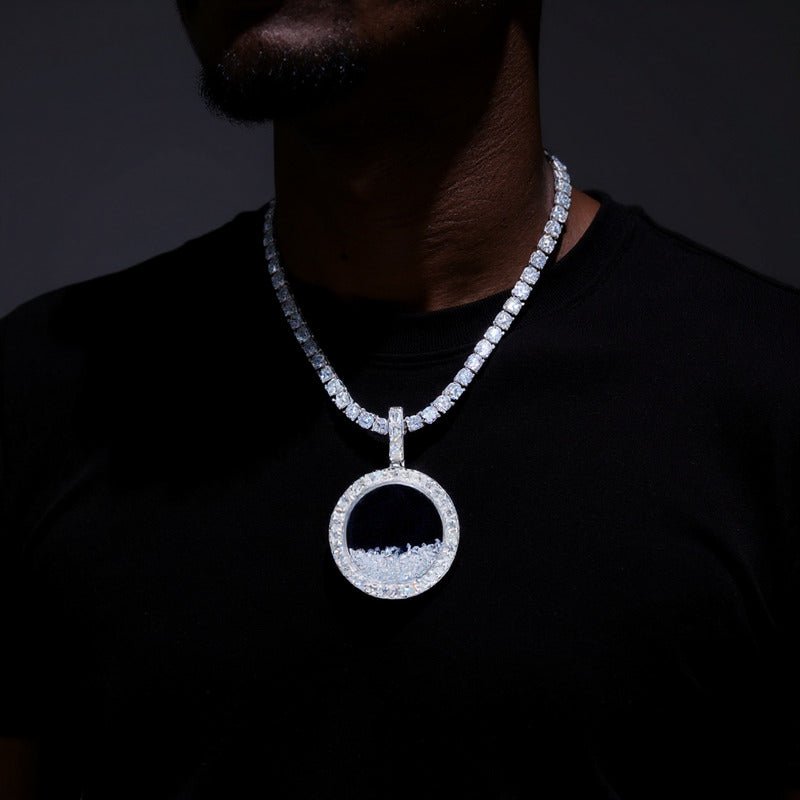 925S Round Ice Crystal Pendant - 35mm