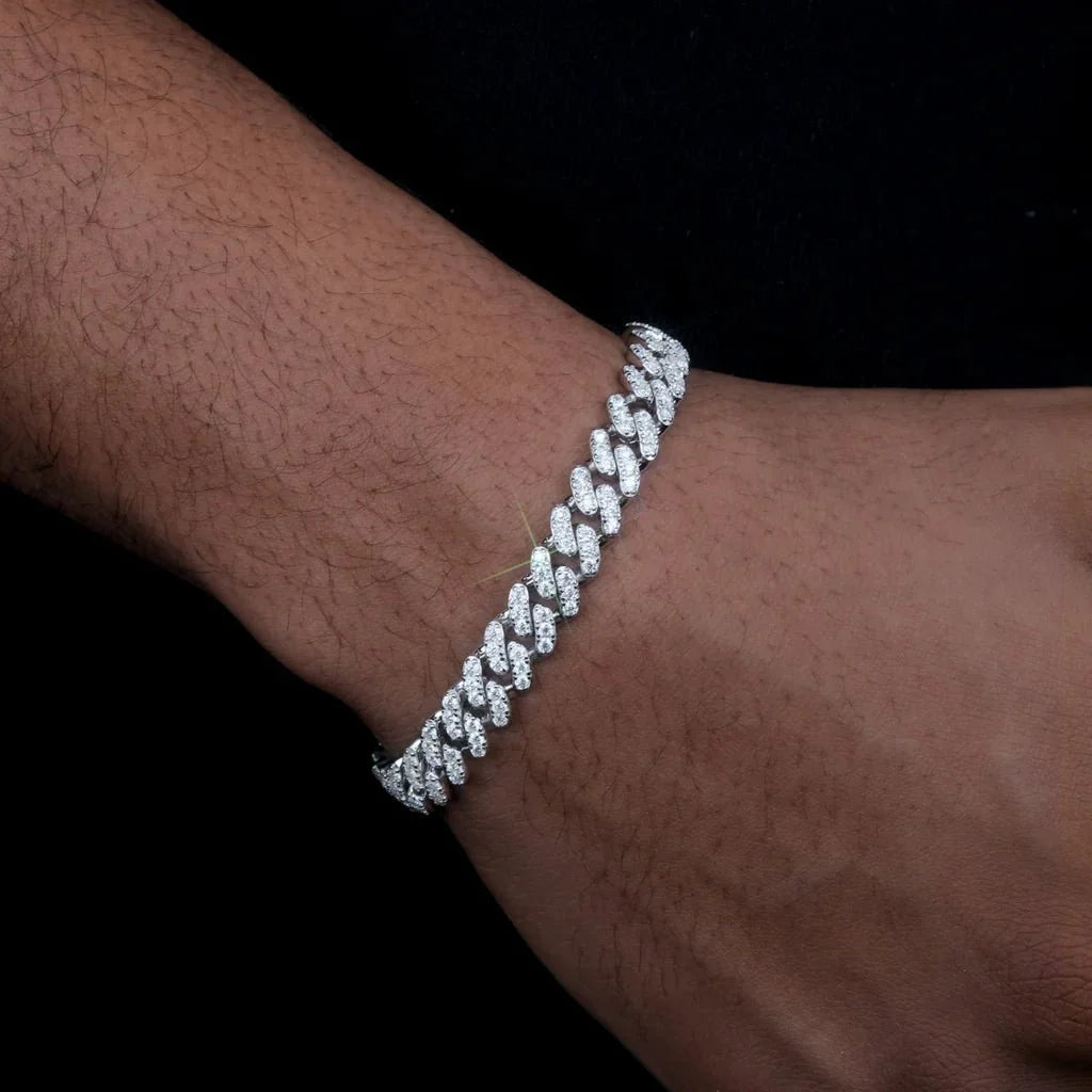 925S & VVS Moissanite 8.5MM Cuban Bracelet