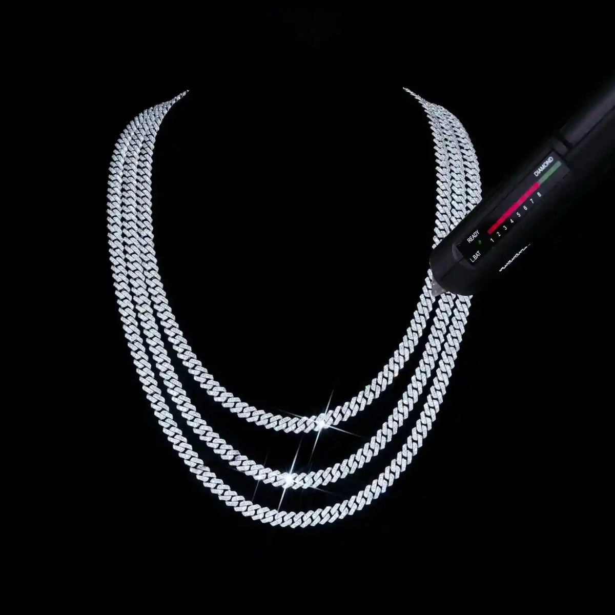 925S & VVS Moissanite 6.5MM Prong Cuban Link Chain