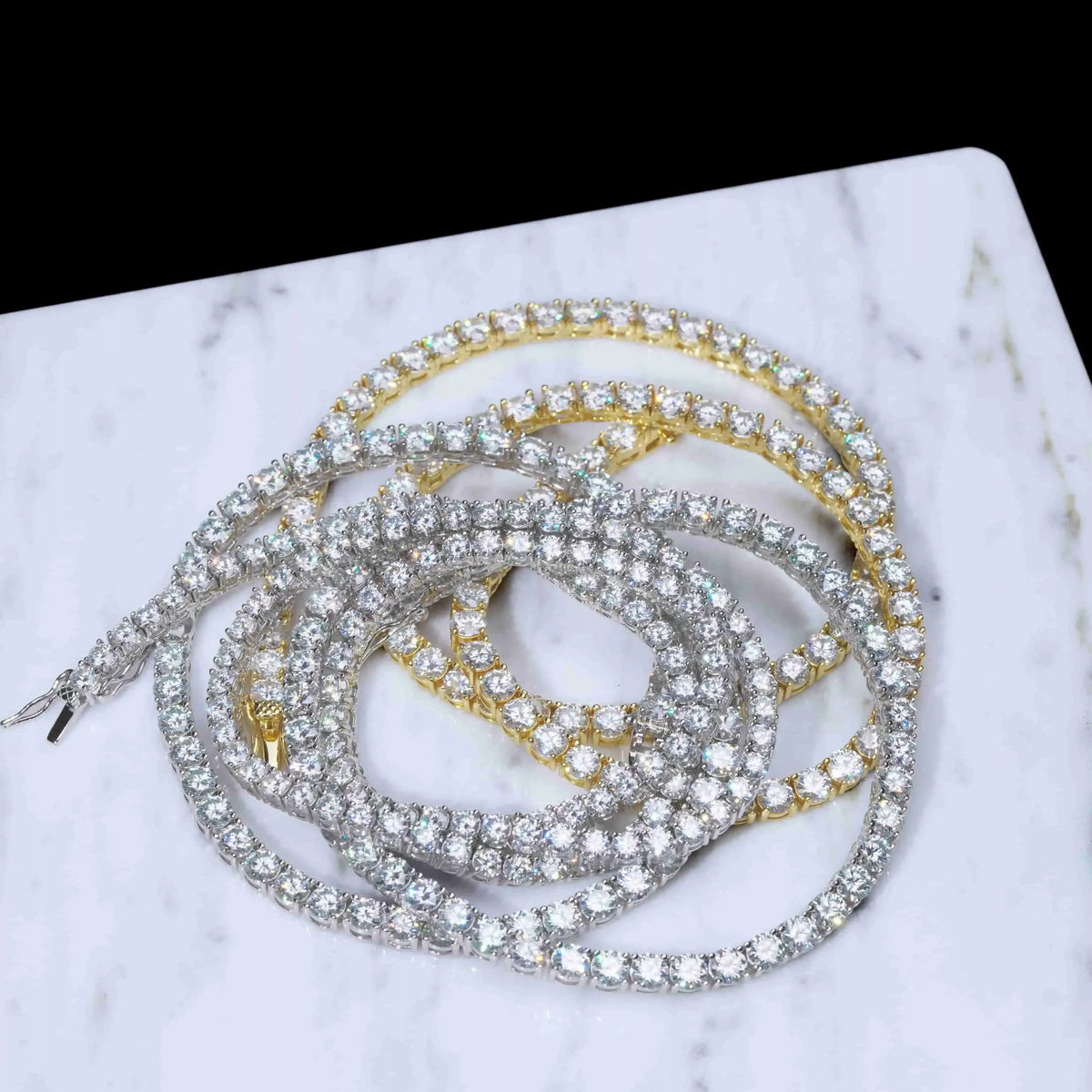 925S & VVS Moissanite Tennis Chain White Gold - 5MM