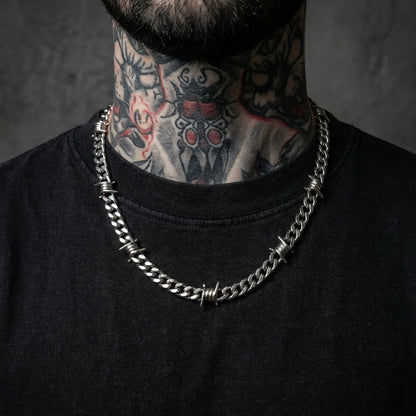 ARUXYA 9mm Barb Wire Cuban Chain