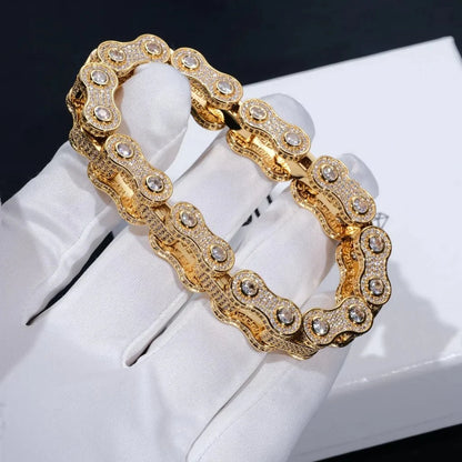 Bike Chain Link Iced Hip Hop Bracelet
