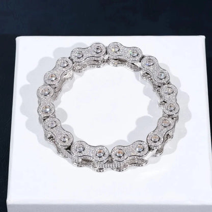 Bike Chain Link Iced Hip Hop Bracelet