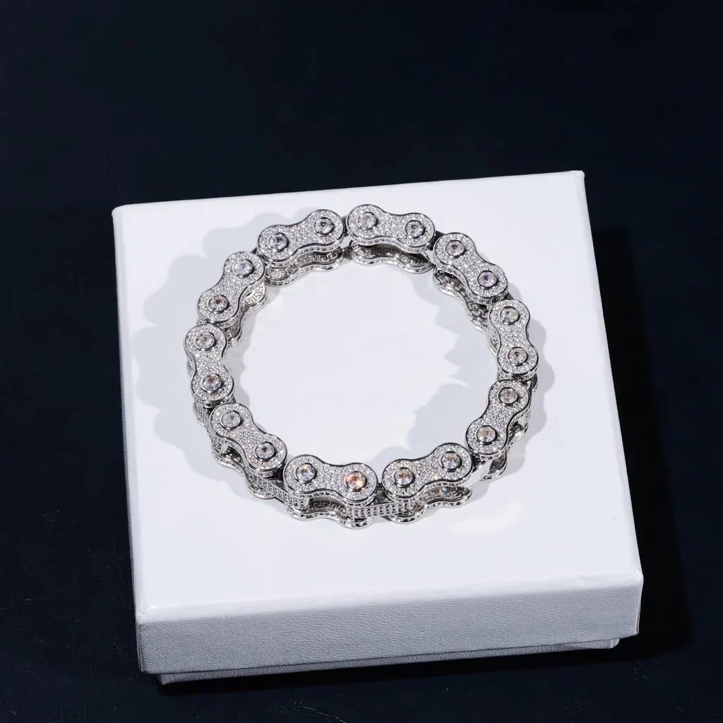 Bike Chain Link Iced Hip Hop Bracelet