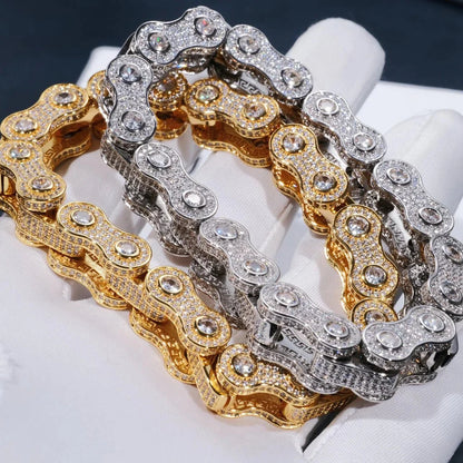 Bike Chain Link Iced Hip Hop Bracelet