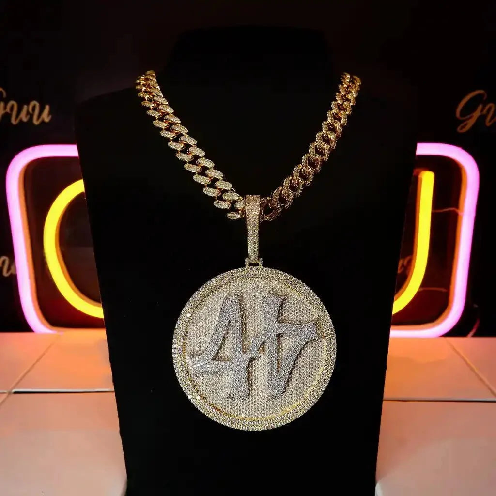 3D CUSTOM LETTER NECKLACE BIG DISC Pendants