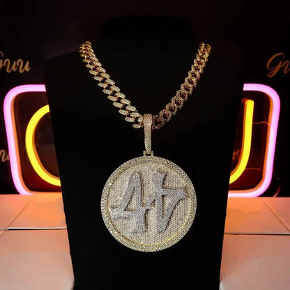3D CUSTOM LETTER NECKLACE BIG DISC Pendants
