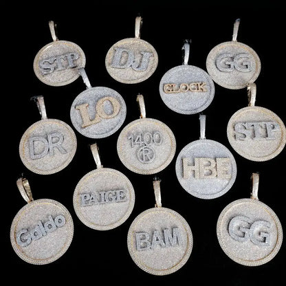 3D CUSTOM LETTER NECKLACE BIG DISC Pendants