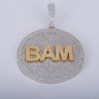 3D CUSTOM LETTER NECKLACE BIG DISC Pendants