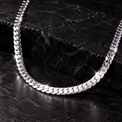 AURXYA Signature Cuban Chain – White Gold 8MM