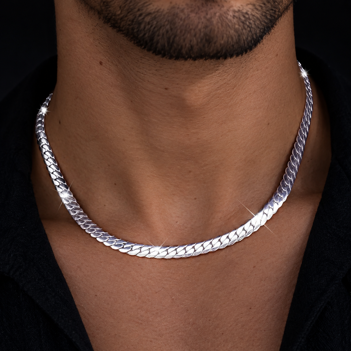 AURXYA Signature Cuban Chain – White Gold 8MM