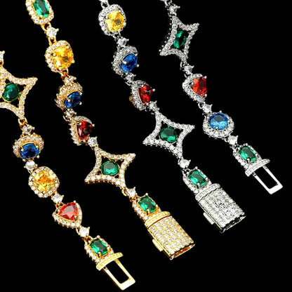 Colored Gemstone Clavicle Chain - 10mm