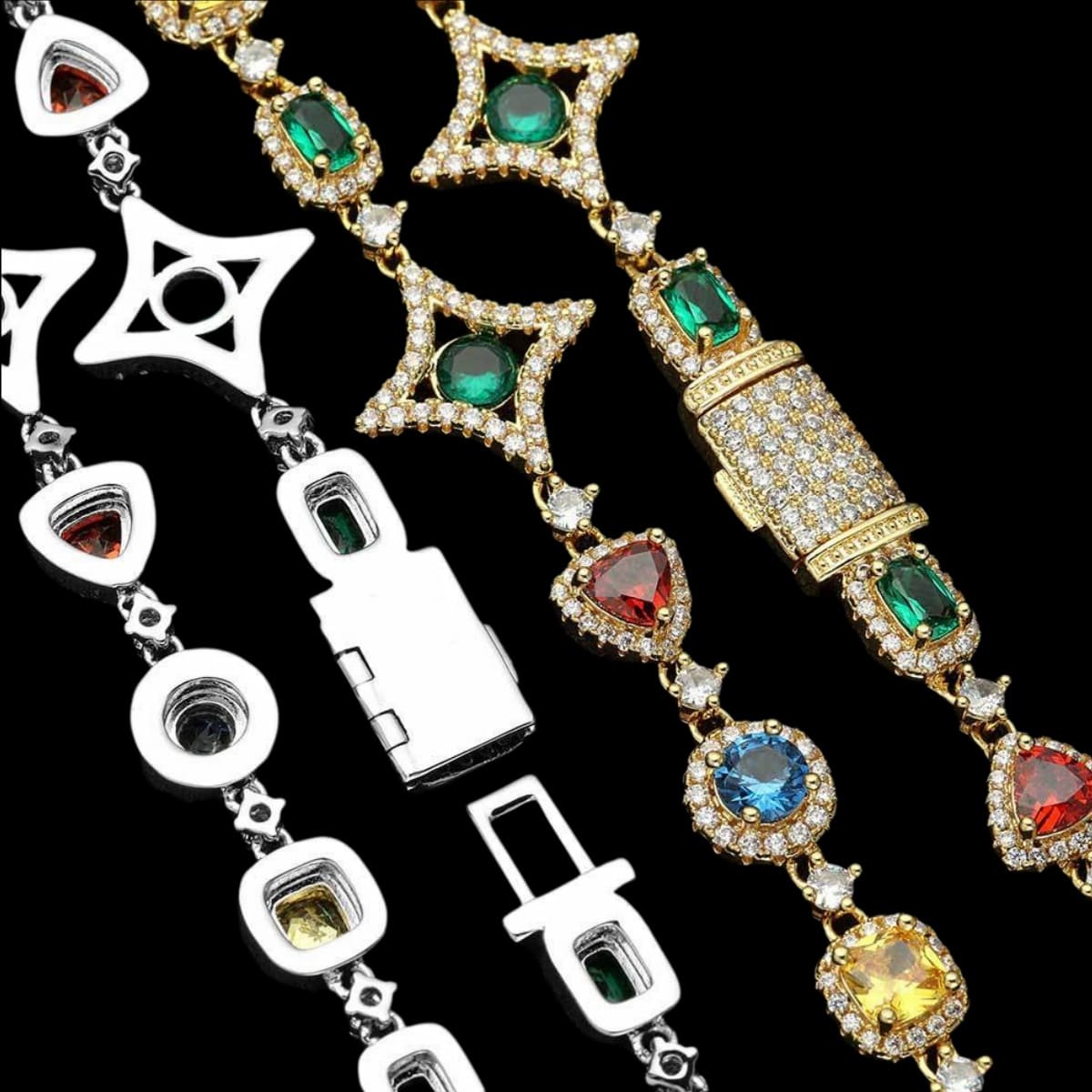 Colored Gemstone Clavicle Chain - 10mm