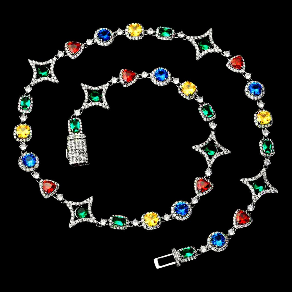 Colored Gemstone Clavicle Chain - 10mm