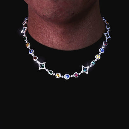 Colored Gemstone Clavicle Chain - 10mm