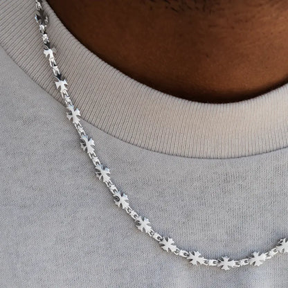 Cross Chain in White Gold- 5mm