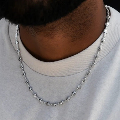 Cross Chain in White Gold- 5mm