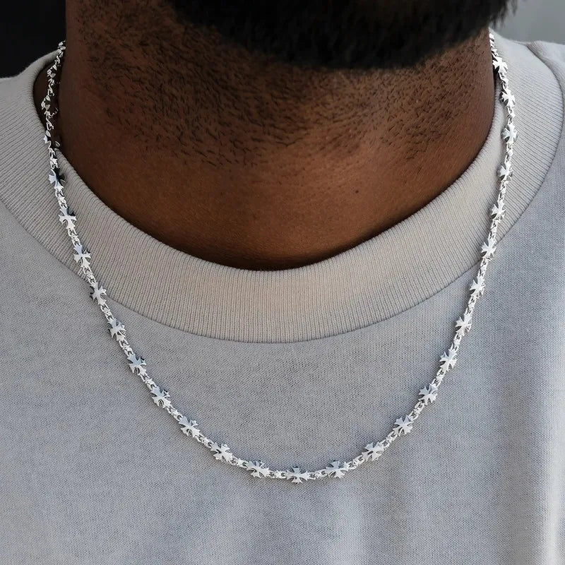 Cross Chain in White Gold- 5mm