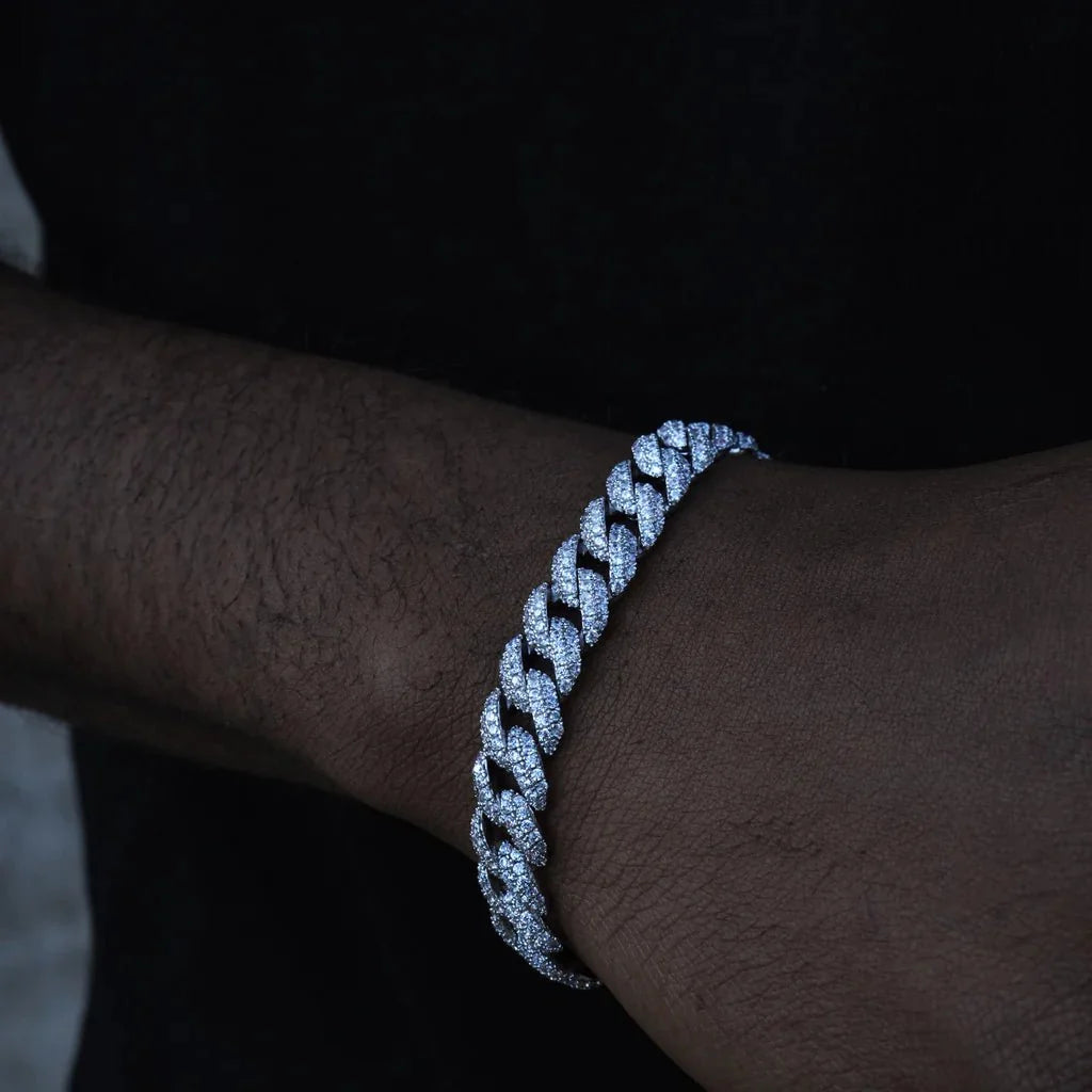 Cuban Link Bracelet in White Gold - 10mm