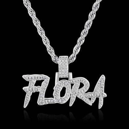 Custom CokeBoys Font Pendant in White Gold