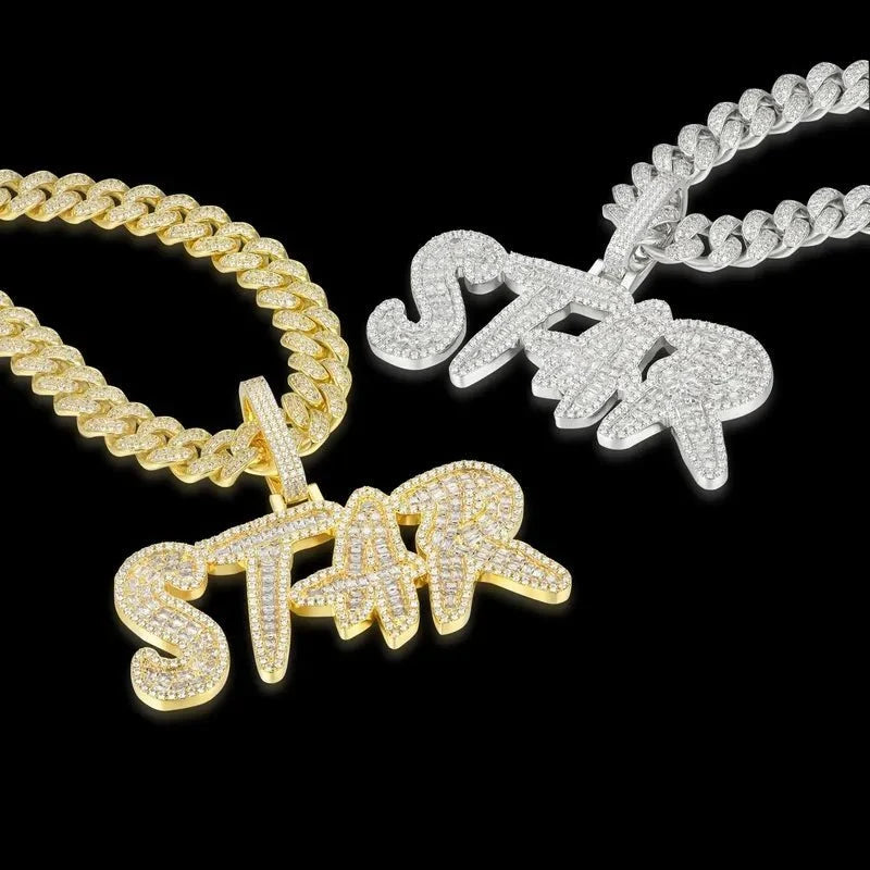 Custom Cut CokeBoys Font Pendant in White Gold