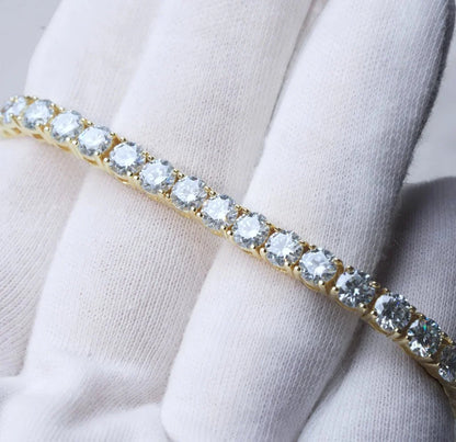 4MM 925S & VVS Moissanite Tennis Bracelet 18K Gold