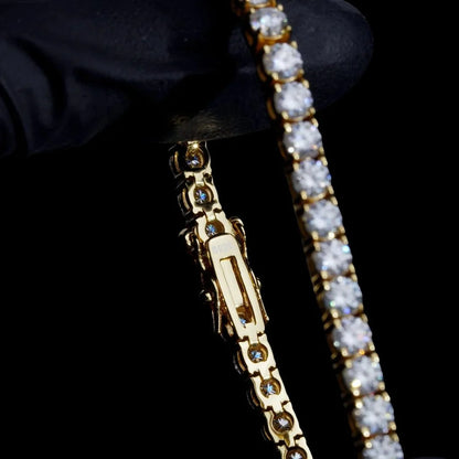4MM 925S & VVS Moissanite Tennis Bracelet 18K Gold