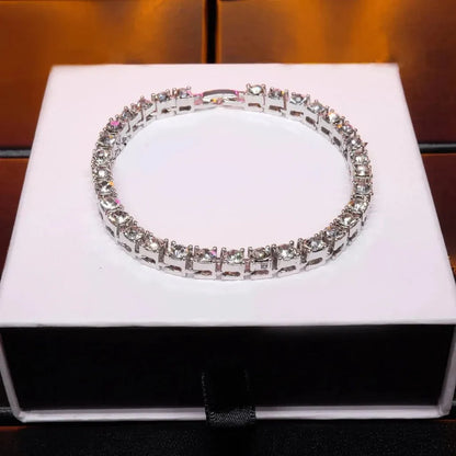 Iced Tennis Bracelet in White Gold - 5mm