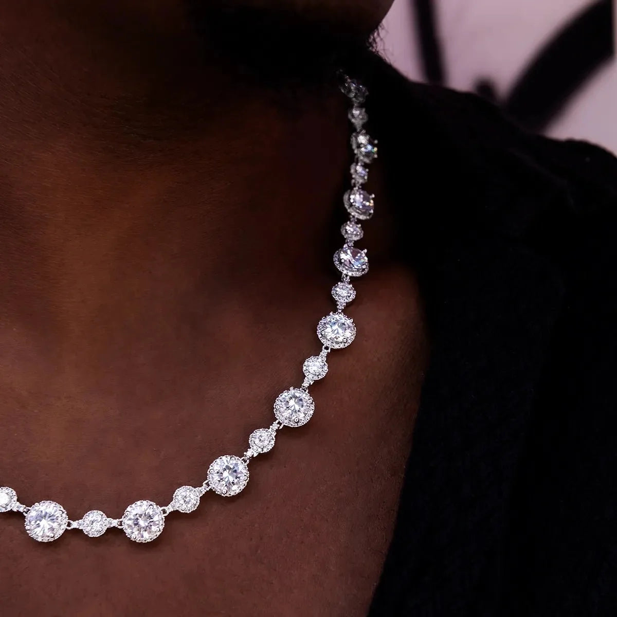 Diamond Halo Tennis Chain - 11mm