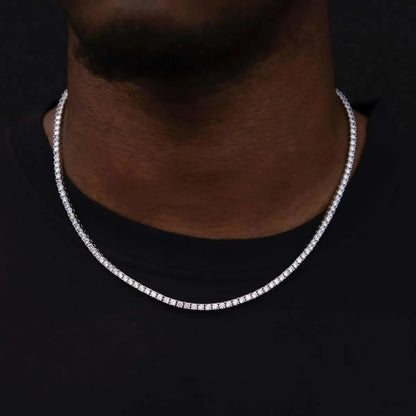 Diamond Tennis Necklace in White Gold- 3mm