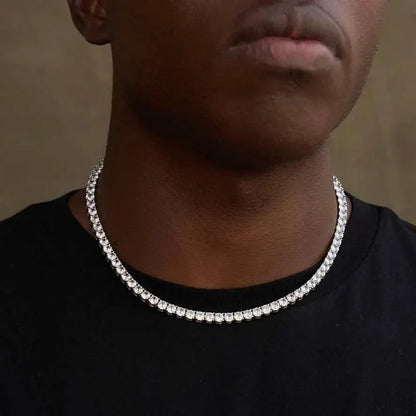 Diamond Tennis Necklace in White Gold- 5mm
