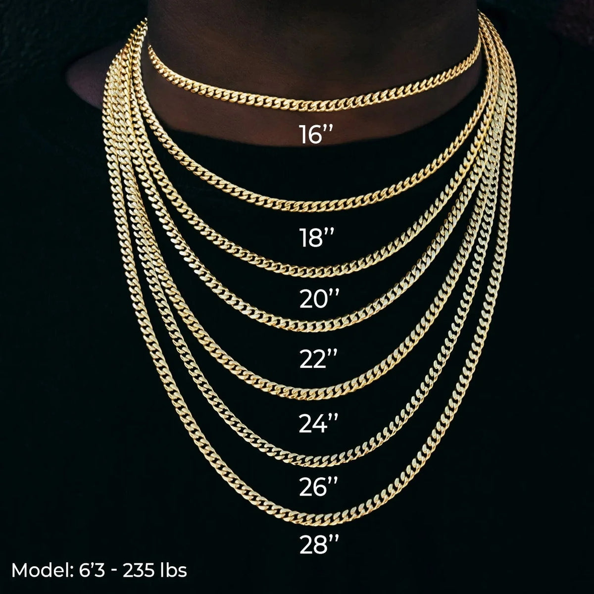 Franco Chain in Yellow Gold- 6mm