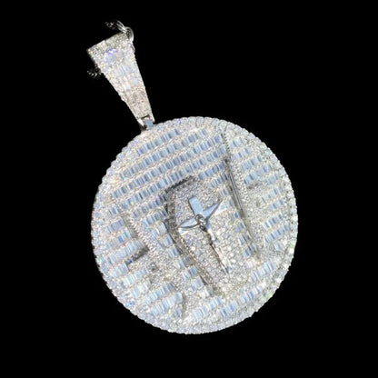 Guardian Double Gun Cross Disc Pendant - 55mm