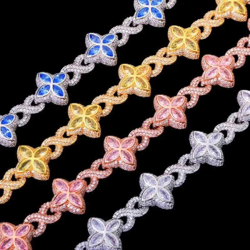 Ice Clover Chain in White Gold - 18mm