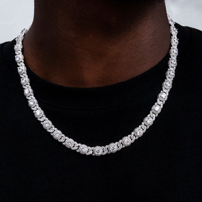 Iced Diamond Station Cuban Chain - 10mm