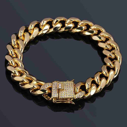 Iced Lock Cuban Link Bracelet