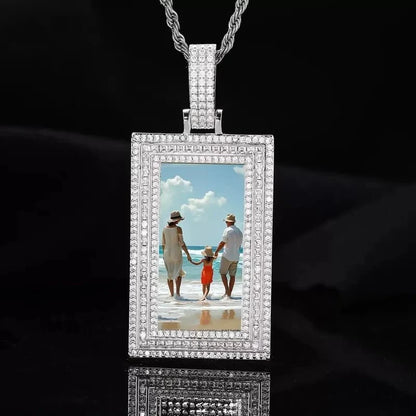 Memorial Custom Photo Rectangular Pendant - 43mm
