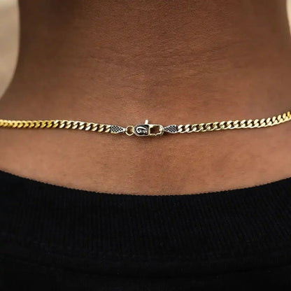 Micro Cuban in Yellow Gold- 3mm