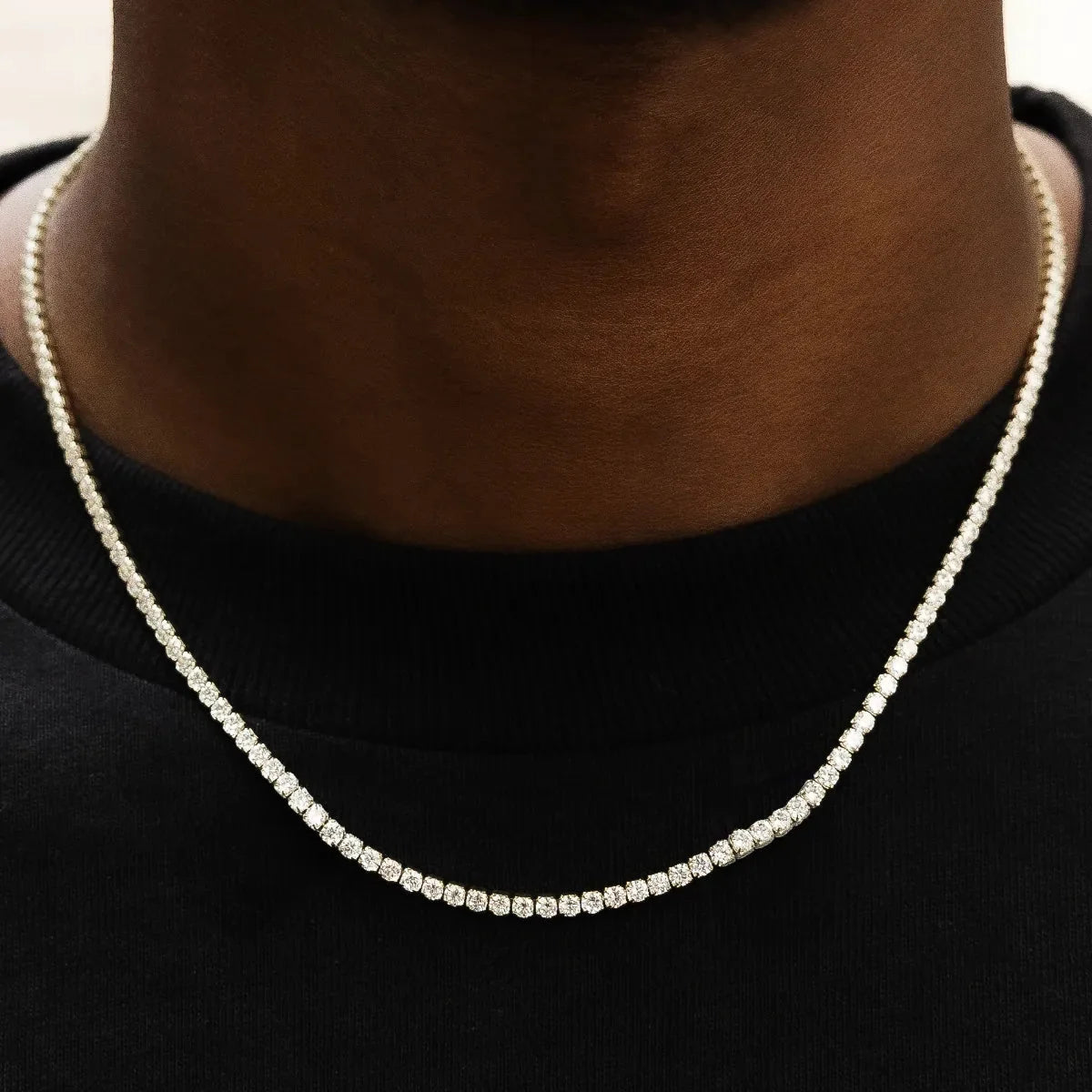 Micro Tennis Necklace in Yellow Gold