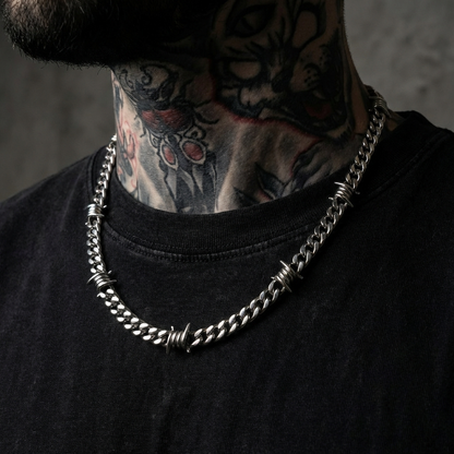 ARUXYA 9mm Barb Wire Cuban Chain