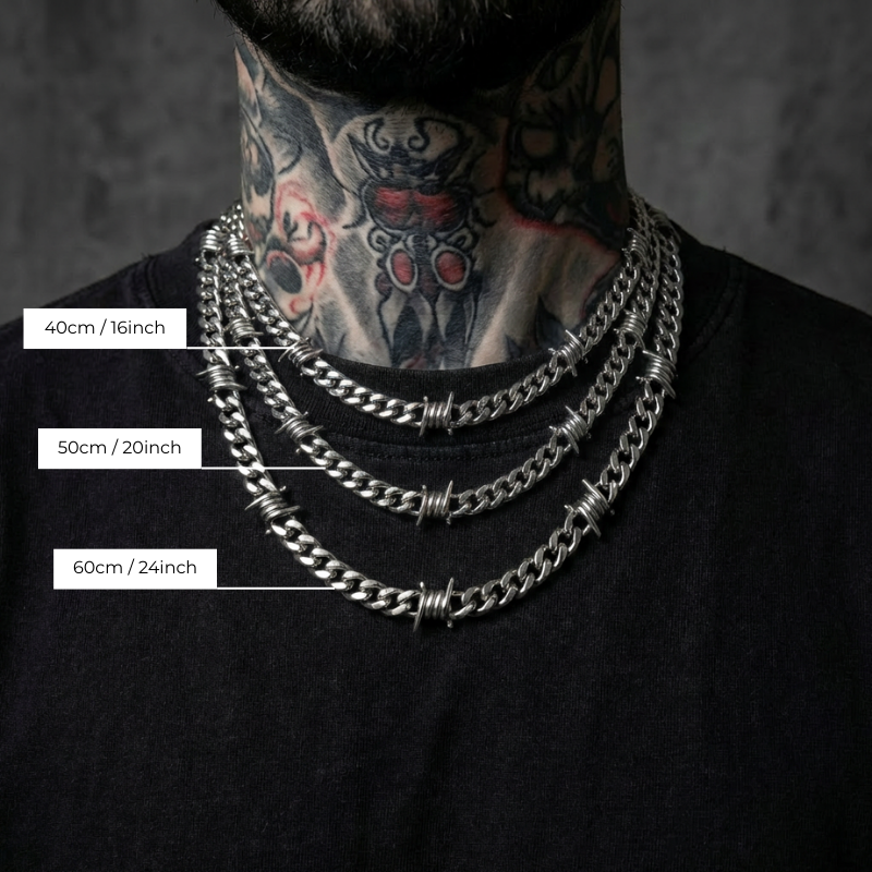 ARUXYA 9mm Barb Wire Cuban Chain