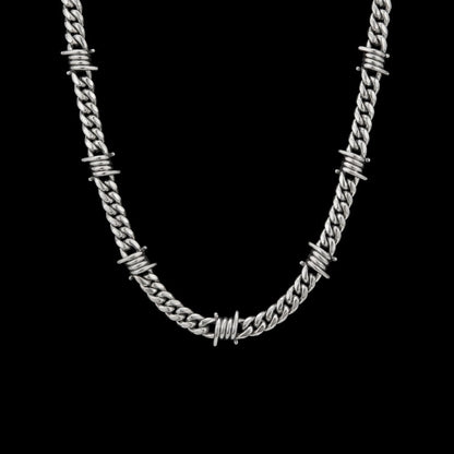 ARUXYA 9mm Barb Wire Cuban Chain