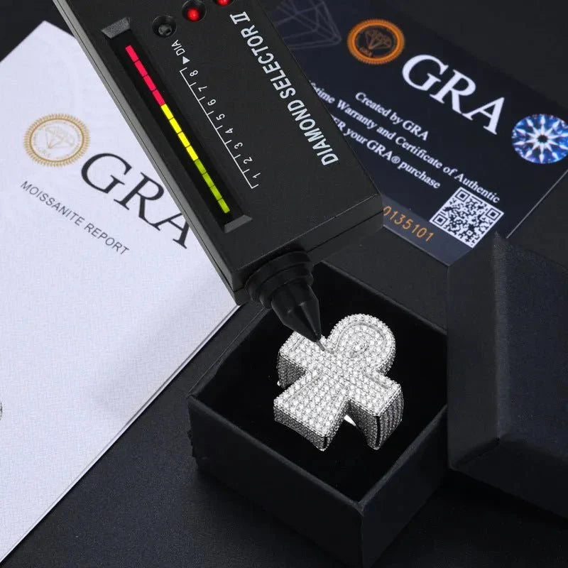 S925 VVS Moissanite Full Ice Cross Ring