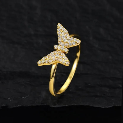 S925 VVS Moissanite Butterfly Ring