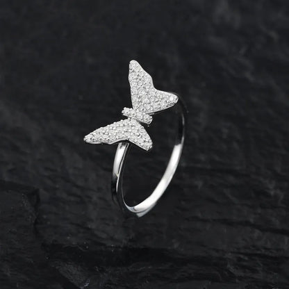 S925 VVS Moissanite Butterfly Ring