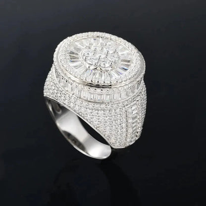 S925 VVS Moissanite Round Ice Ring